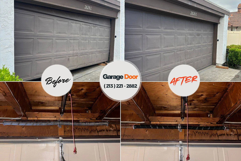 Before and after: Garage Door Emergency Repair Lago Vista, TX